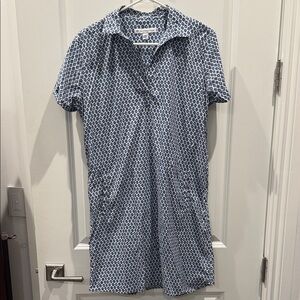 Southern Tide Blue and White Patterned Dress